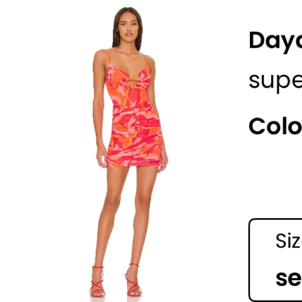 Superdown Vibrant Corset Mini Dress in Red and Pink